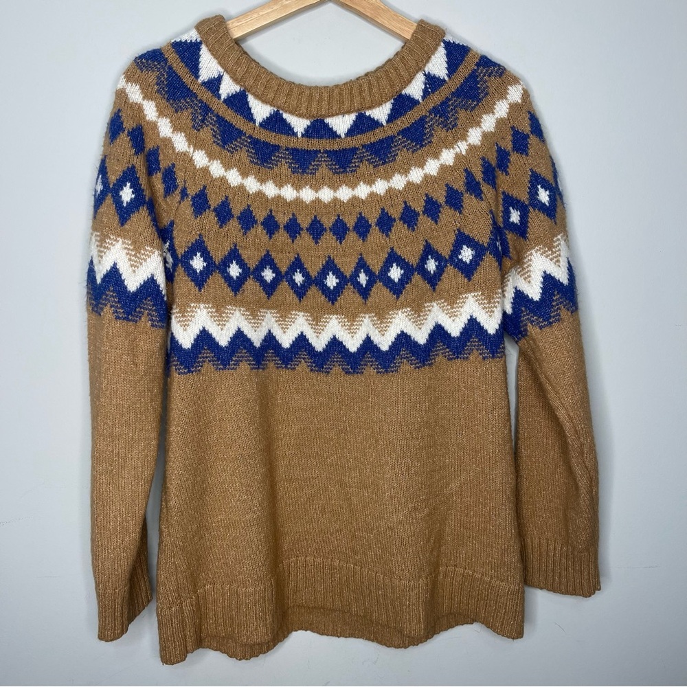 Lane Bryant Classic Long Sleeve Fair Isle Crew Sweater (10/12)